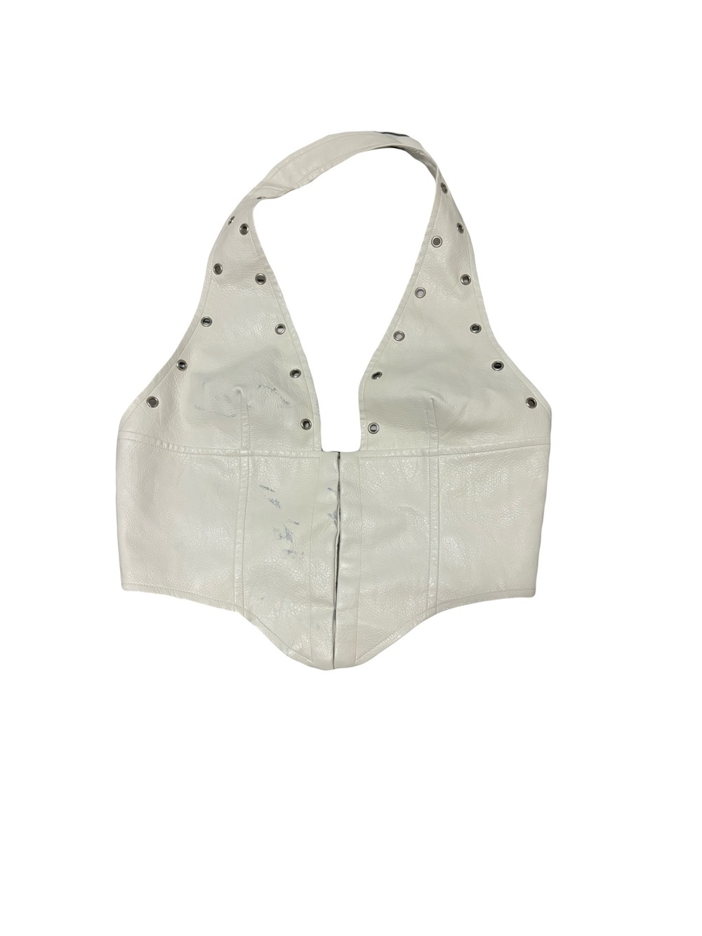 Princess Polly White Studded Halter Crop Top